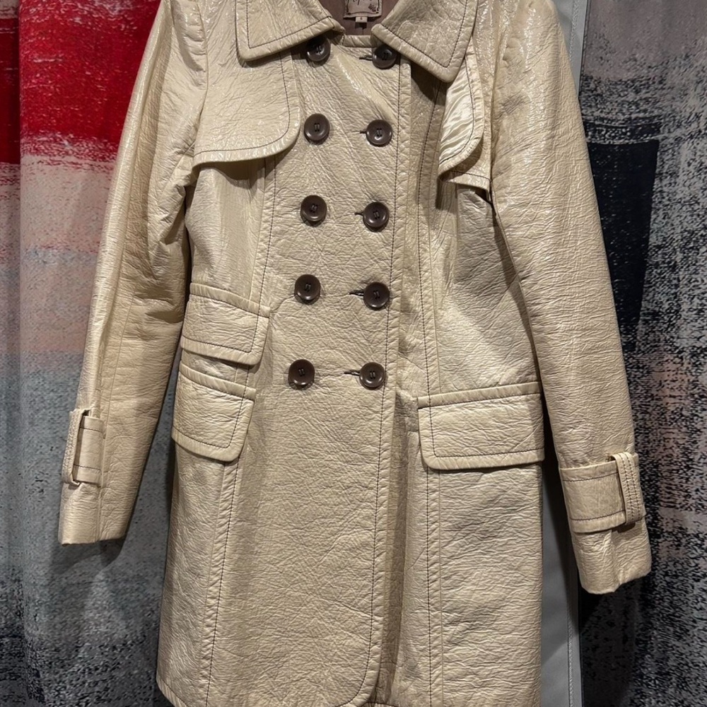 Women’s Nanette Lepore Patent Leather Pea Coat.